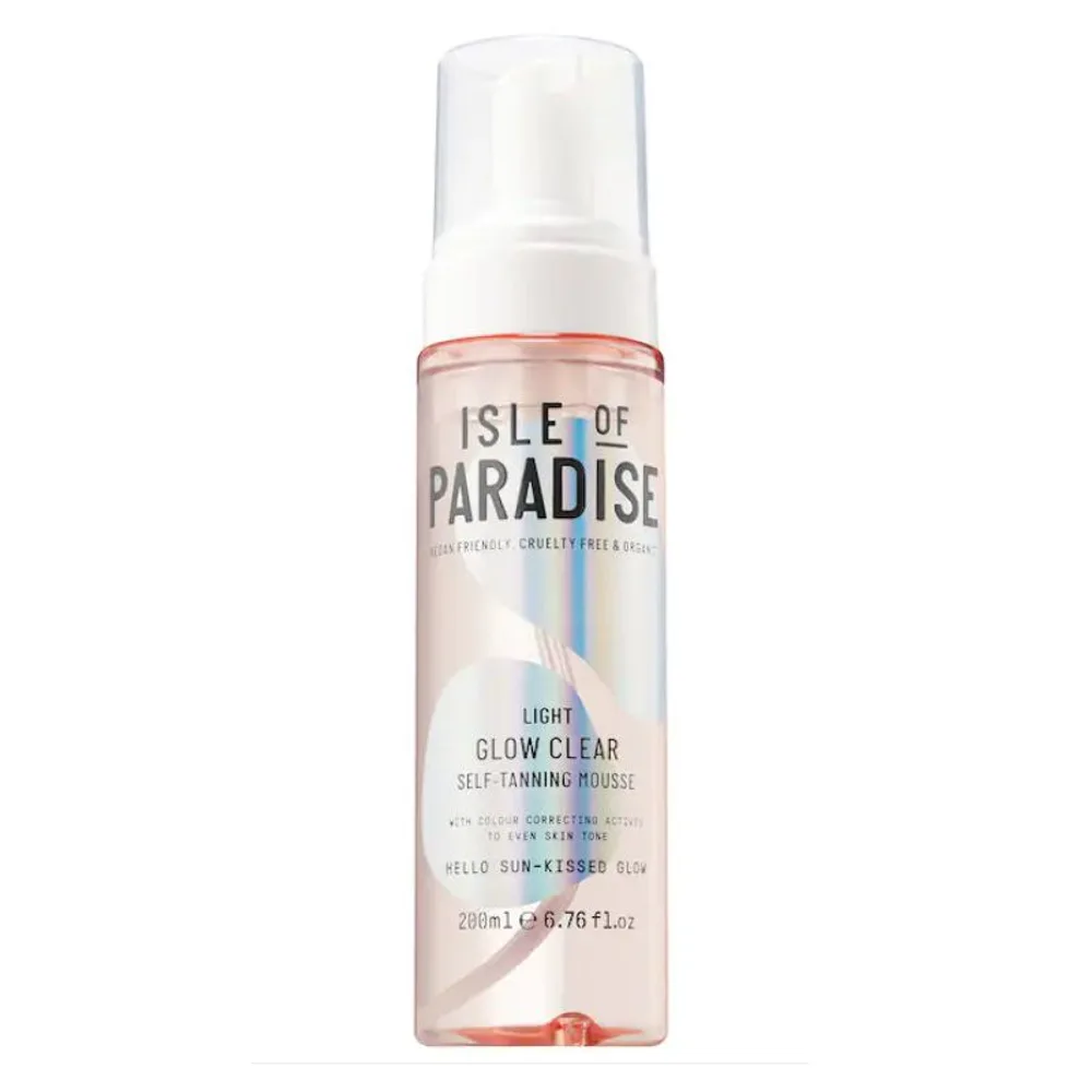 Isle of Paradise Glow Clear, Color Correcting Self-Tanning Mousse