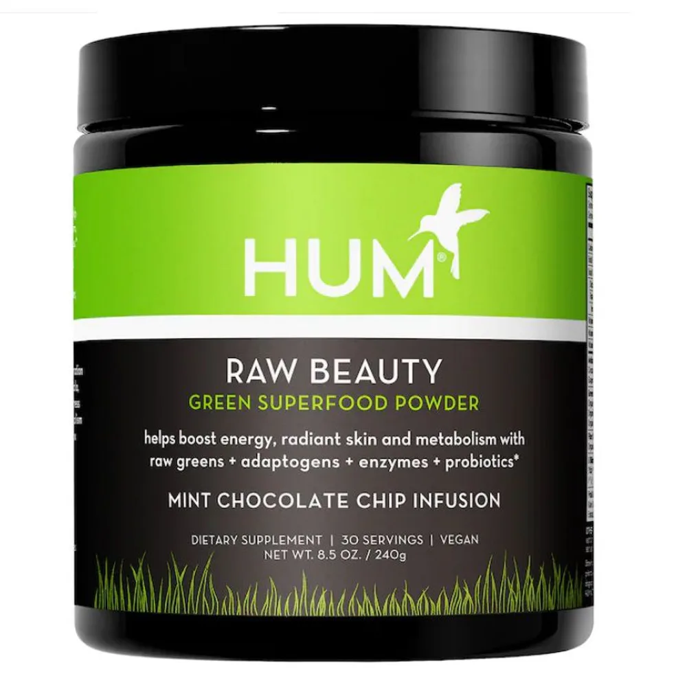 HUM Nutrition Raw Beauty Skin & Energy Green Superfood Powder