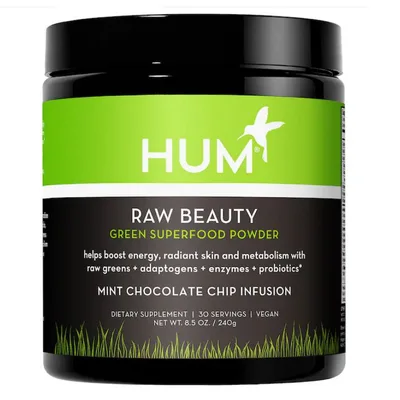 HUM Nutrition Raw Beauty Skin & Energy Green Superfood Powder