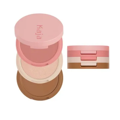 Kaja Play Bento Cream Bronzer Powder Blush and Highlighter Sculpting Trio
