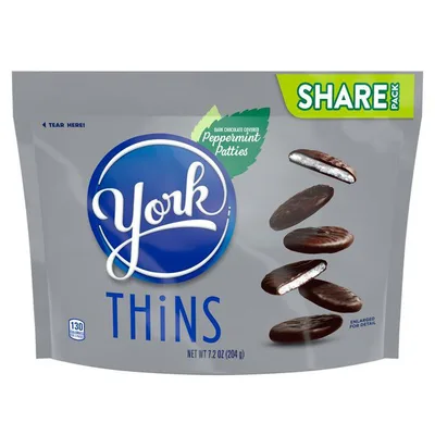 York THiNS Dark Chocolate Peppermint Pattie Candy Gluten Free