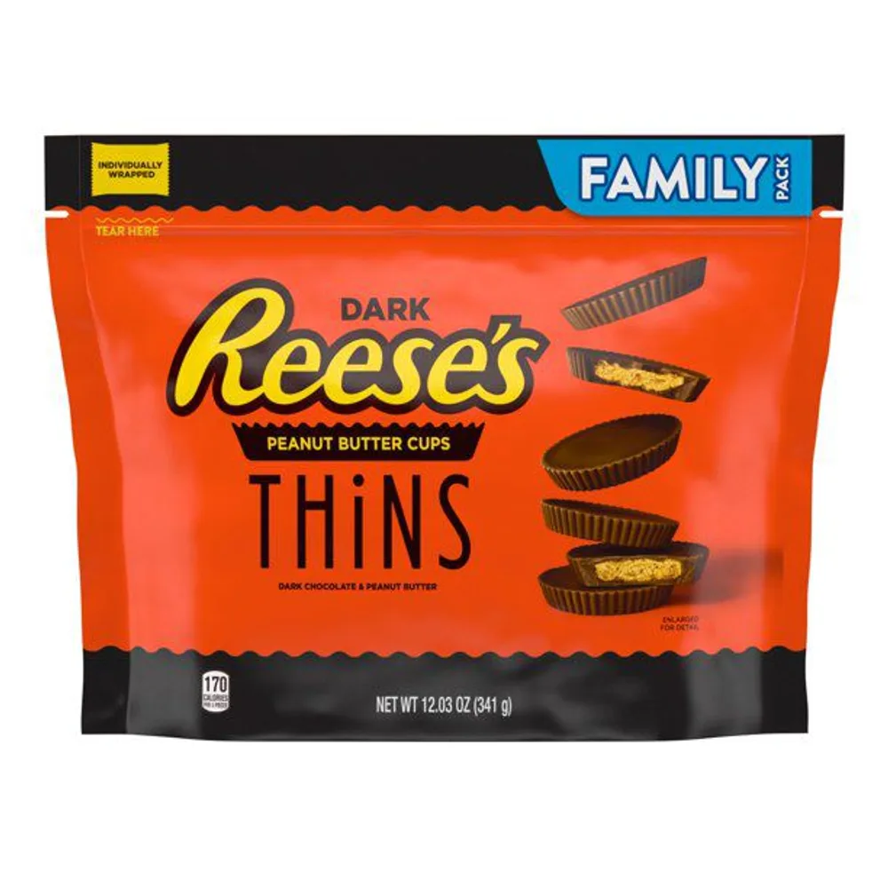 Reese's THiNS Dark Chocolate Peanut Butter Cups Candy Individually Wrapped