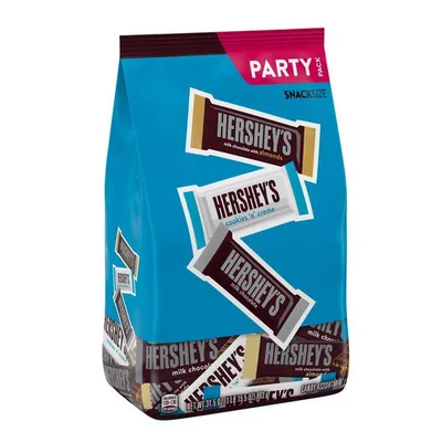 Hershey's Chocolate and White Creme Assortment Snack Size Candy Bars, Bulk,