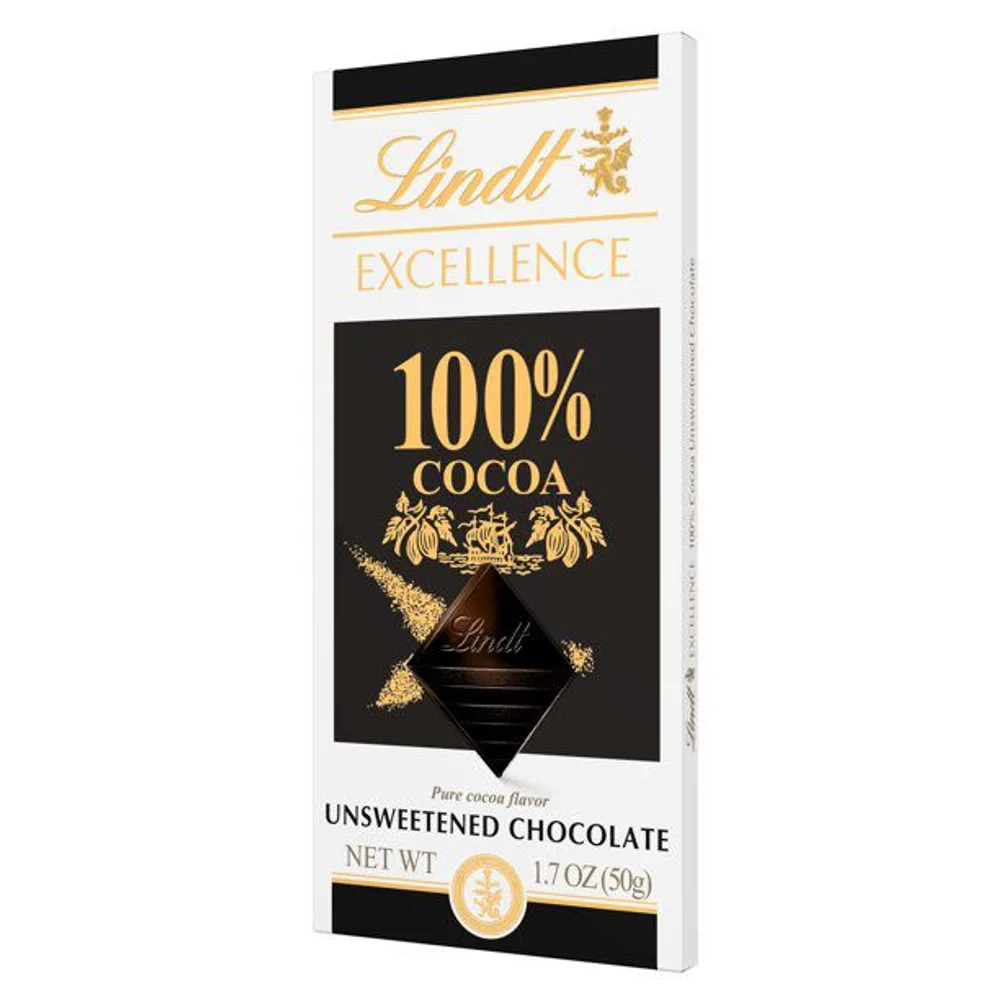 Lindt Excellence 100 % Cocoa Unsweetened Chocolate Bar