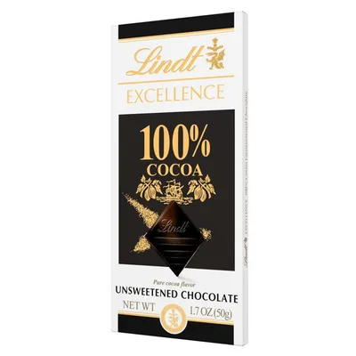 Lindt Excellence 100 % Cocoa Unsweetened Chocolate Bar