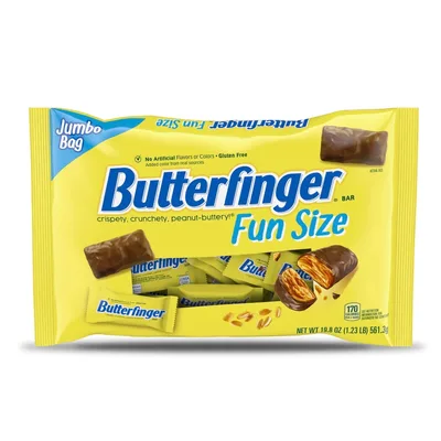 Butterfinger Peanut Buttery Chocolate-y Candy Bars  Jumbo bag Fun Size Individually Wrapped