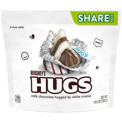 Hershey's Hugs Milk Chocolate and White Creme Candy, Individually Wrapped