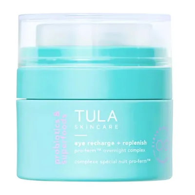 Tula Skincare Eye Recharge + Replenish Pro-Ferm™ Overnight Eye Cream with Bakuchiol and Peptides