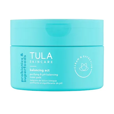 Tula Skincare Balancing Act Purifying & pH Balancing Biodegradable Toner Pads