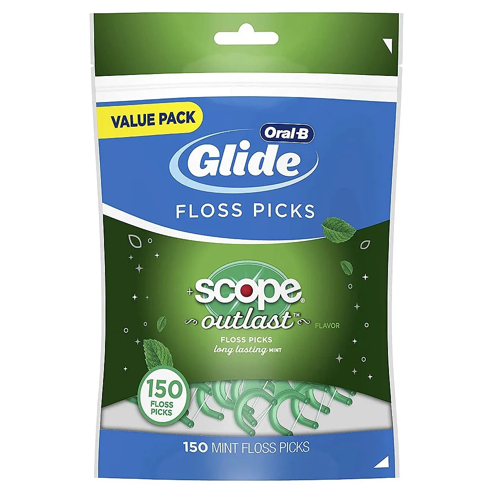 Oral B Glide Complete with Scope Outlast Dental Floss Picks Mint