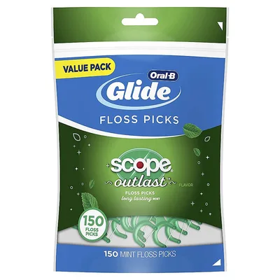 Oral B Glide Complete with Scope Outlast Dental Floss Picks Mint