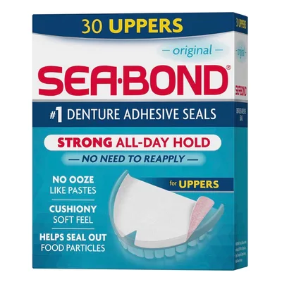 Sea Bond Secure Denture Adhesive Seals For an All Day Strong Hold
