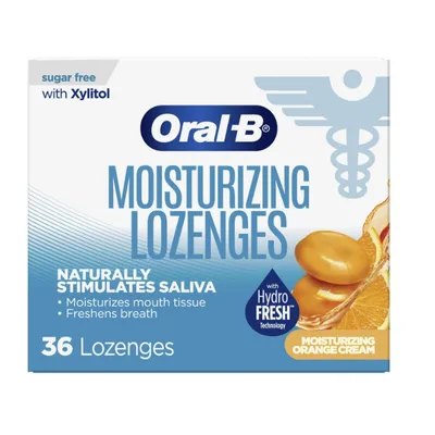 Oral B Dry Mouth Lozenges Orange Cream Flavor