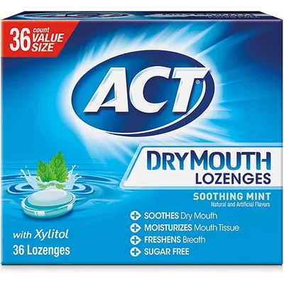 ACT Dry Mouth Lozenges With Xylitol Soothing Mint