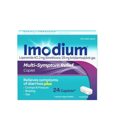 Imodium Multi-Symptom Relief Anti-Diarrheal Medicine Caplets