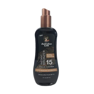 Australian Gold Sunscreen Spray Gel with Instant Bronzer SPF 15