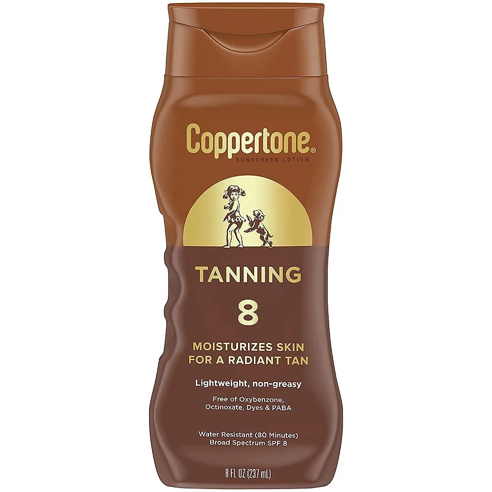 Coppertone Tanning Sunscreen Lotion Water Resistant SPF 8