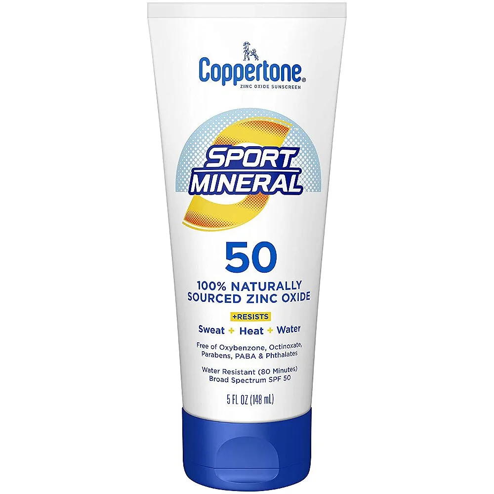 Coppertone Sport Mineral Sunscreen Lotion Zinc Oxide SPF 50