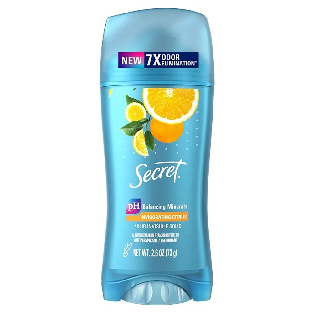 Secret Invisible Solid Antiperspirant and Deodorant - Invigorating Citrus