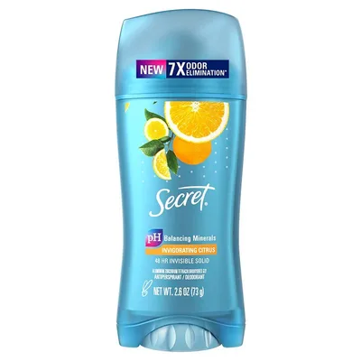 Secret Invisible Solid Antiperspirant and Deodorant - Invigorating Citrus