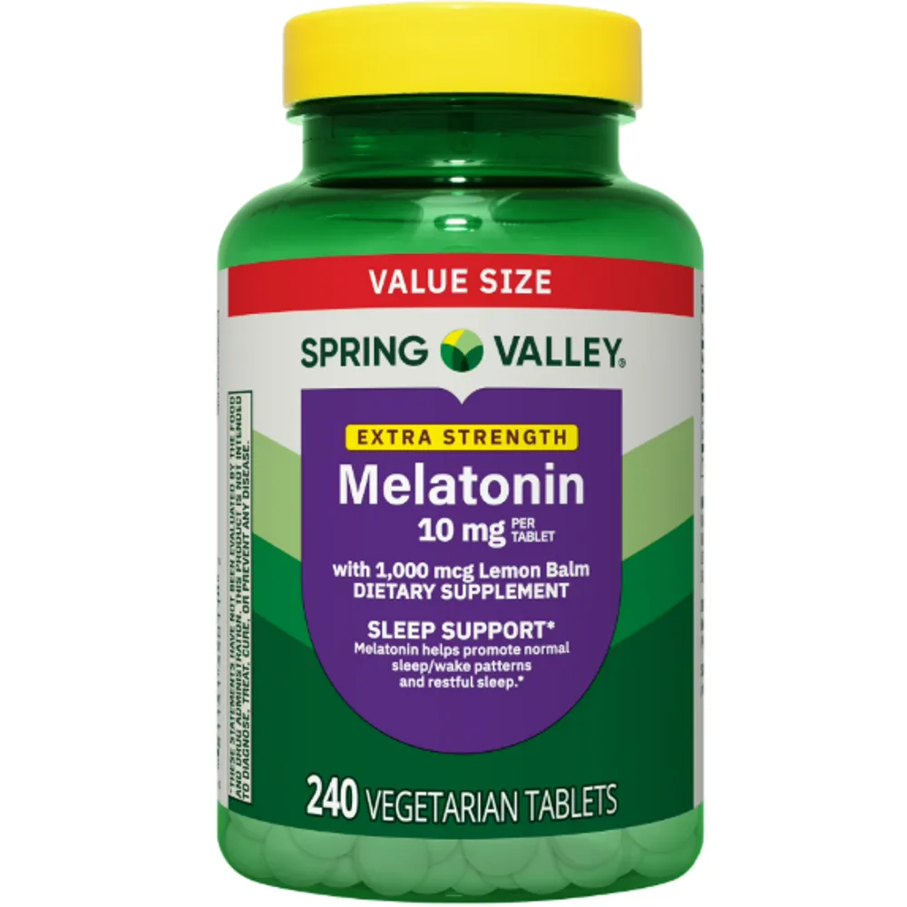 Spring Valley Extra Strength Melatonin Tablets Dietary Supplement, 10 mg
