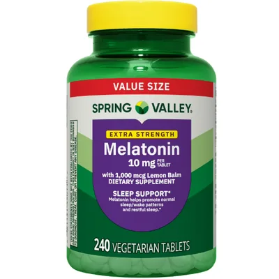 Spring Valley Extra Strength Melatonin Tablets Dietary Supplement, 10 mg