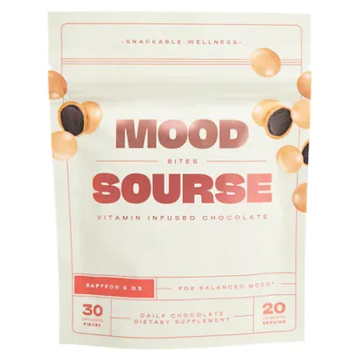 Sourse Mood Bites – Vegan Saffron and Vitamin D3 Infused Chocolate Supplements for Positive Mood