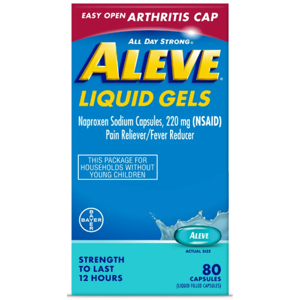 Aleve Liquid Gels Easy Open Arthritis Cap Naproxen Sodium Pain Reliever, 80 Count
