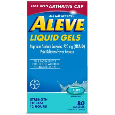 Aleve Liquid Gels Easy Open Arthritis Cap Naproxen Sodium Pain Reliever, 80 Count