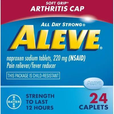 Aleve Caplets Easy Open Arthritis Cap Naproxen Sodium Pain Reliever