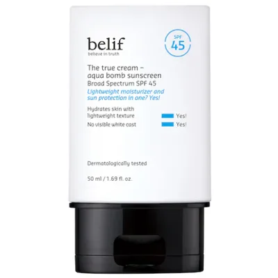belif  The True Cream Aqua Bomb SPF 45 Korean Moisturizer Face Sunscreen