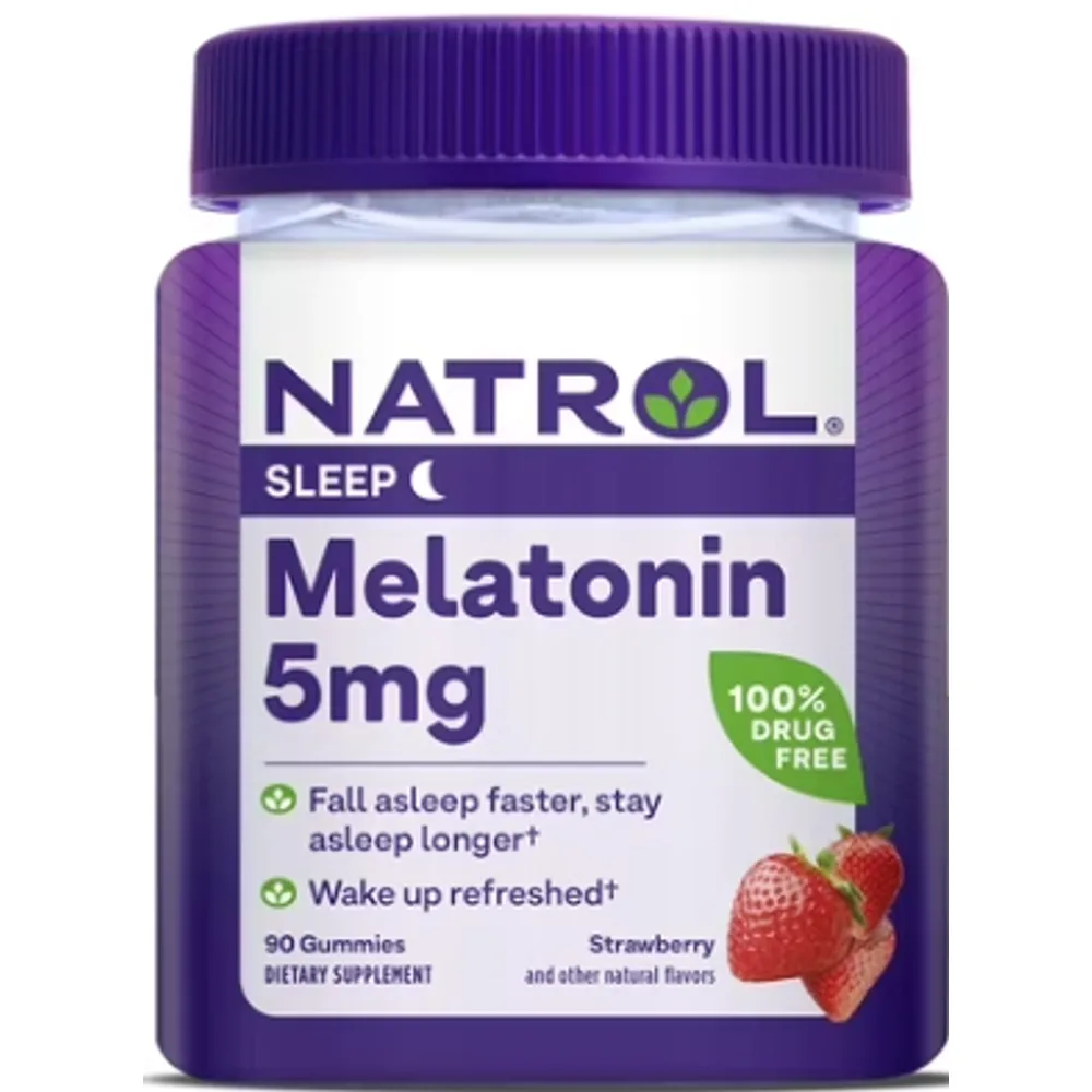 Natrol® Melatonin Gummies, Sleep Support for Adults, Strawberry Flavor, 5mg, 90 Count