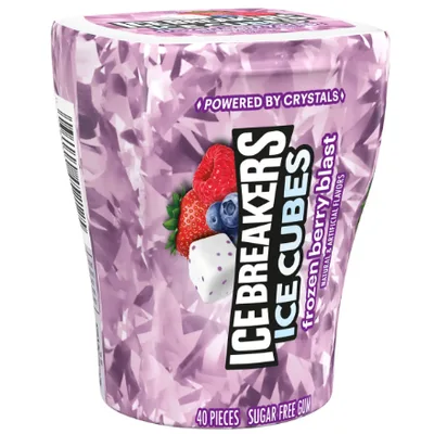 ICE BREAKERS Ice Cubes Frozen Berry Blast Sugar Free Chewing Gum Bottle