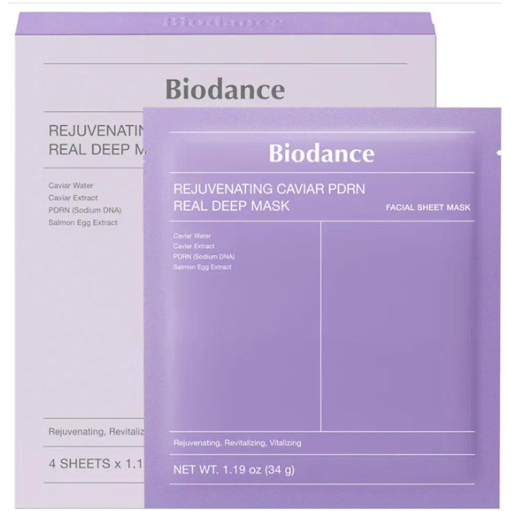 Biodance  Rejuvenating Caviar PDRN Real Deep Mask - 4 Pack for Natural Skin Renewal & Firming
