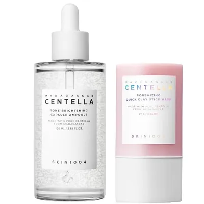 SKIN1004 Madagascar Centella Poremizing Quick Clay Stick Mask and Tone Brightening Capsule Ampoule