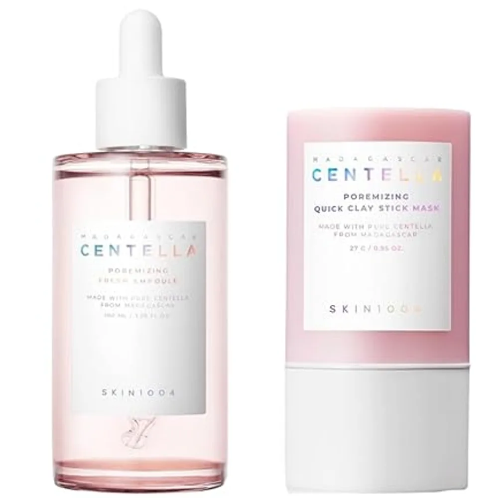 SKIN1004 Madagascar Centella Poremizing Fresh Ampoule and Poremizing Quick Clay Stick Mask