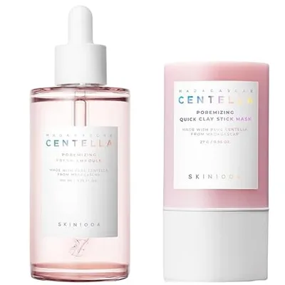 SKIN1004 Madagascar Centella Poremizing Fresh Ampoule and Poremizing Quick Clay Stick Mask