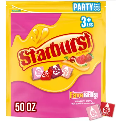 Starburst Favereds Fruit Chews Chewy Candy, Red Candies Party Size