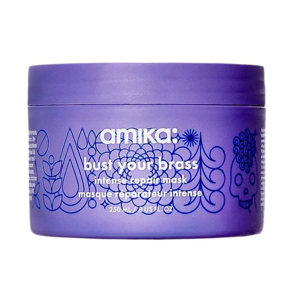 Amika Bust Your Brass Cool Blonde Purple Intense Repair Hair Mask