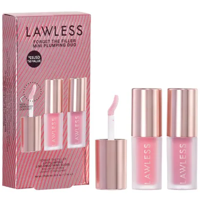 LAWLESS Mini Forget The Filler Lip Plumper Duo with Velvet + Strawberry Popsicle