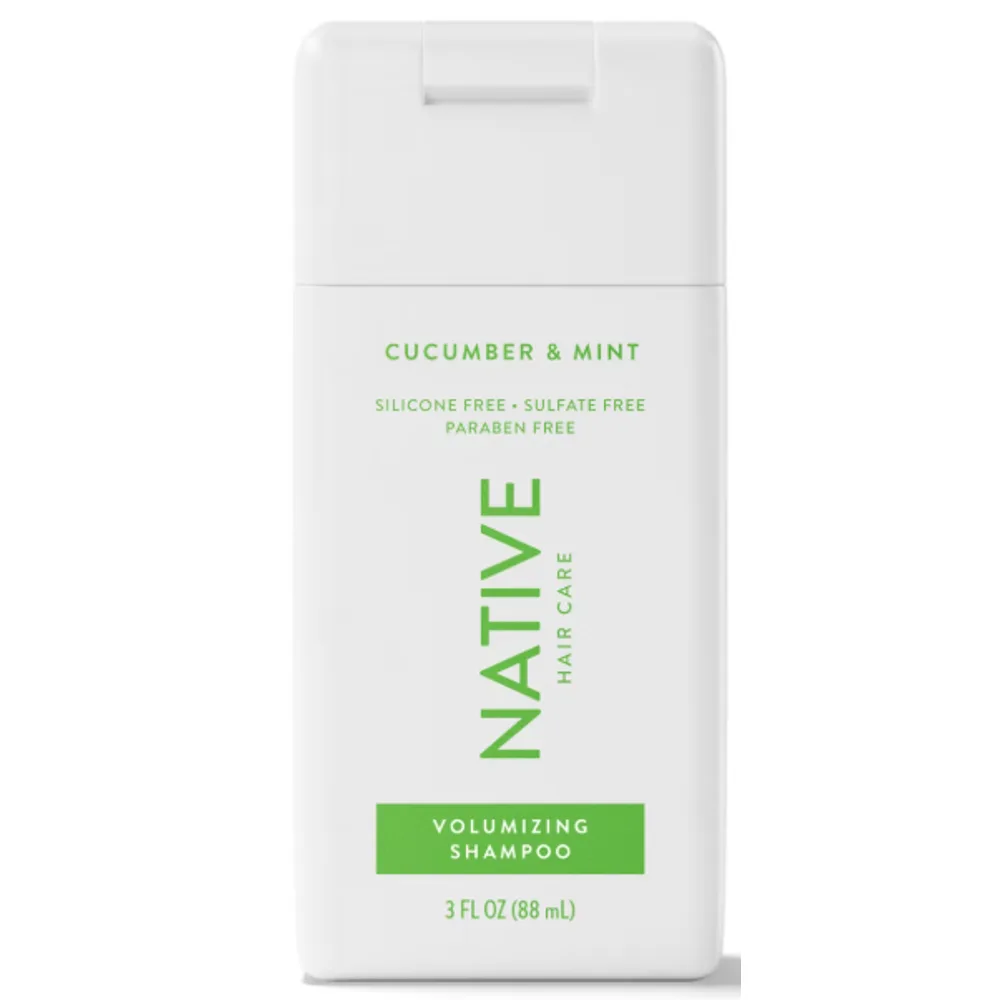 Native Travel Size Vegan Cucumber & Mint Volume Shampoo, Clean, Sulfate, Paraben and Silicone Free