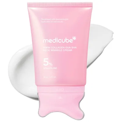 medicube PDRN Collagen Gua Sha Neck Wrinkle Cream - Firming, Contour Care