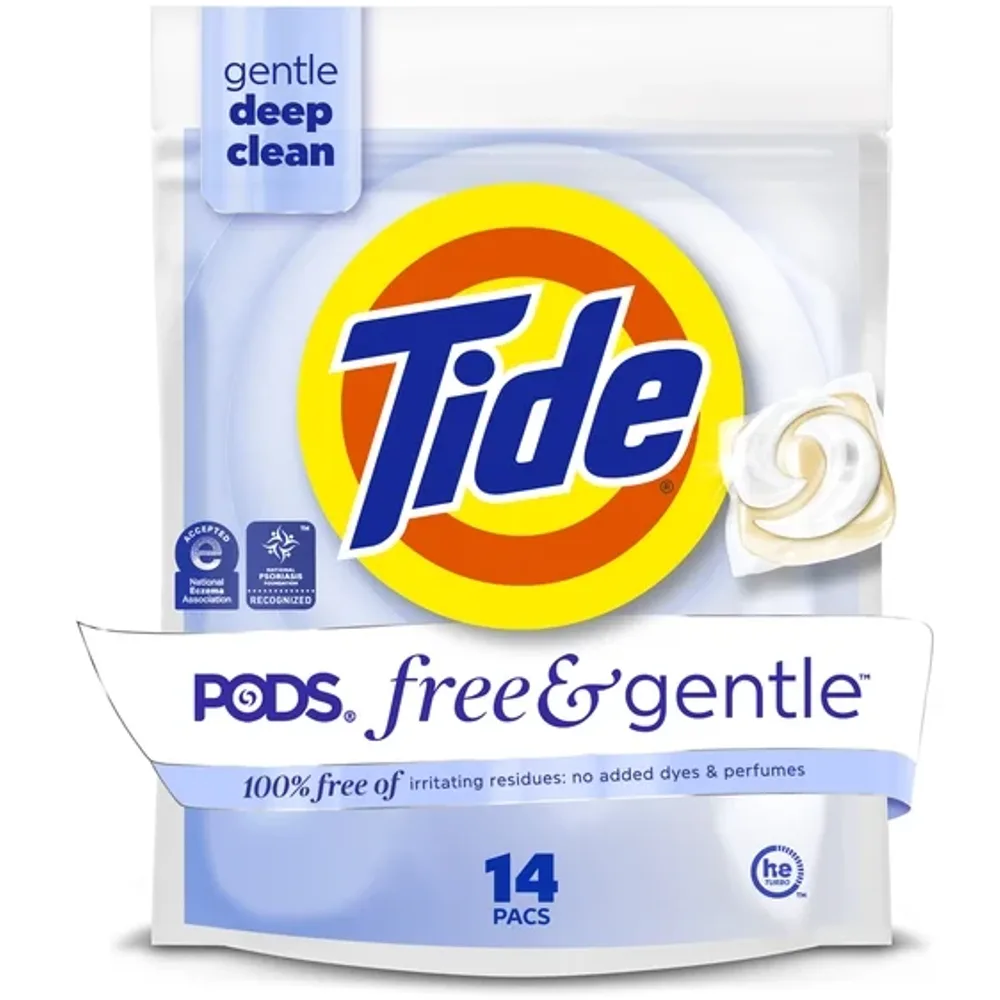 Tide PODS Laundry Detergent Soap Pacs, Free and Gentle, Hypoallergenic, Unscented