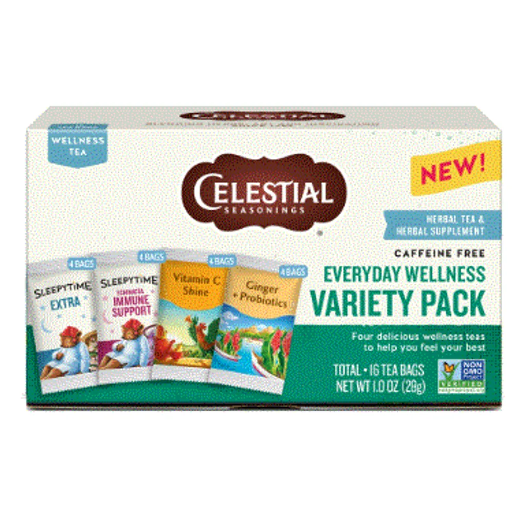 Celestial Seasonings Everyday Wellness Variety Pack Herbal Tea Bags