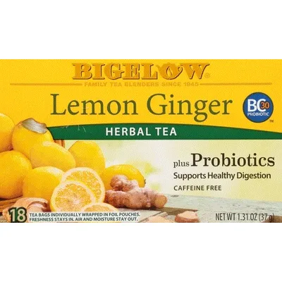 Bigelow Lemon Ginger Plus Probiotics, Caffeine Free