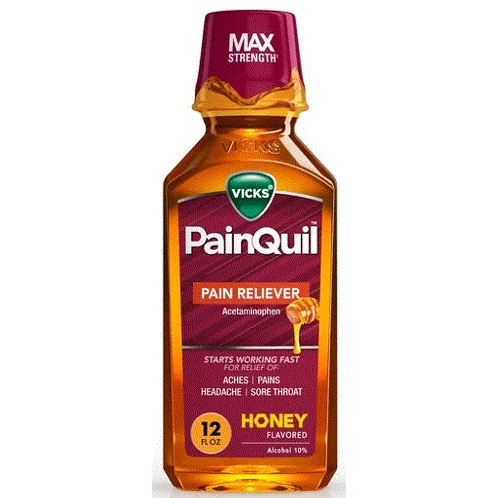 Vicks PainQuil Liquid Pain Relief, Acetaminophen 1000mg, Honey Flavored