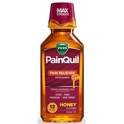 Vicks PainQuil Liquid Pain Relief, Acetaminophen 1000mg, Honey Flavored