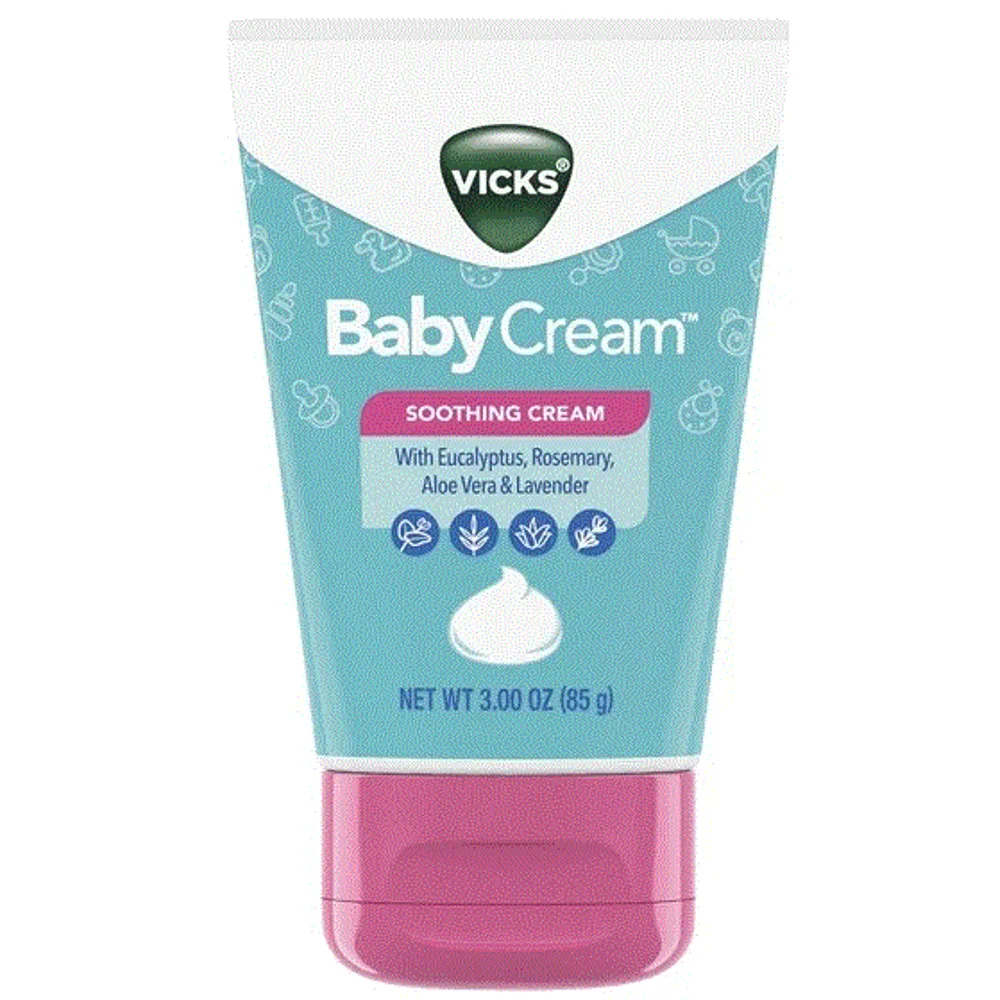 Vicks BabyCream, Soothing Non-Medicated Vapor Cream for Babies with Aloe Vera