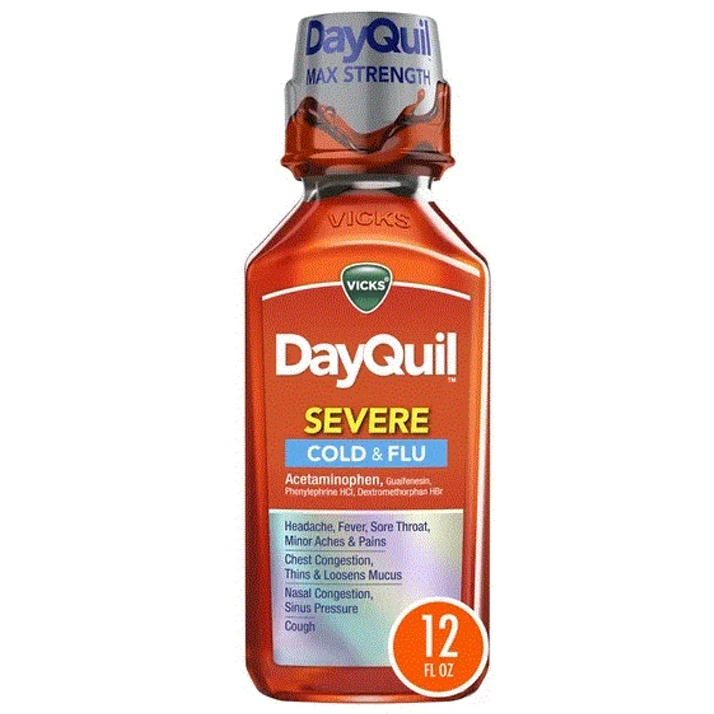 Vicks DayQuil SEVERE Cold & Flu Liquid, Cold and Flu Medicine for Adults
