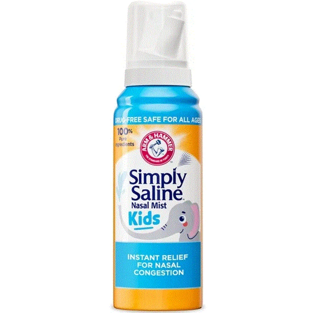 ARM & HAMMER Simply Saline Nasal Spray Kids for Congestion, TSA-Compliant